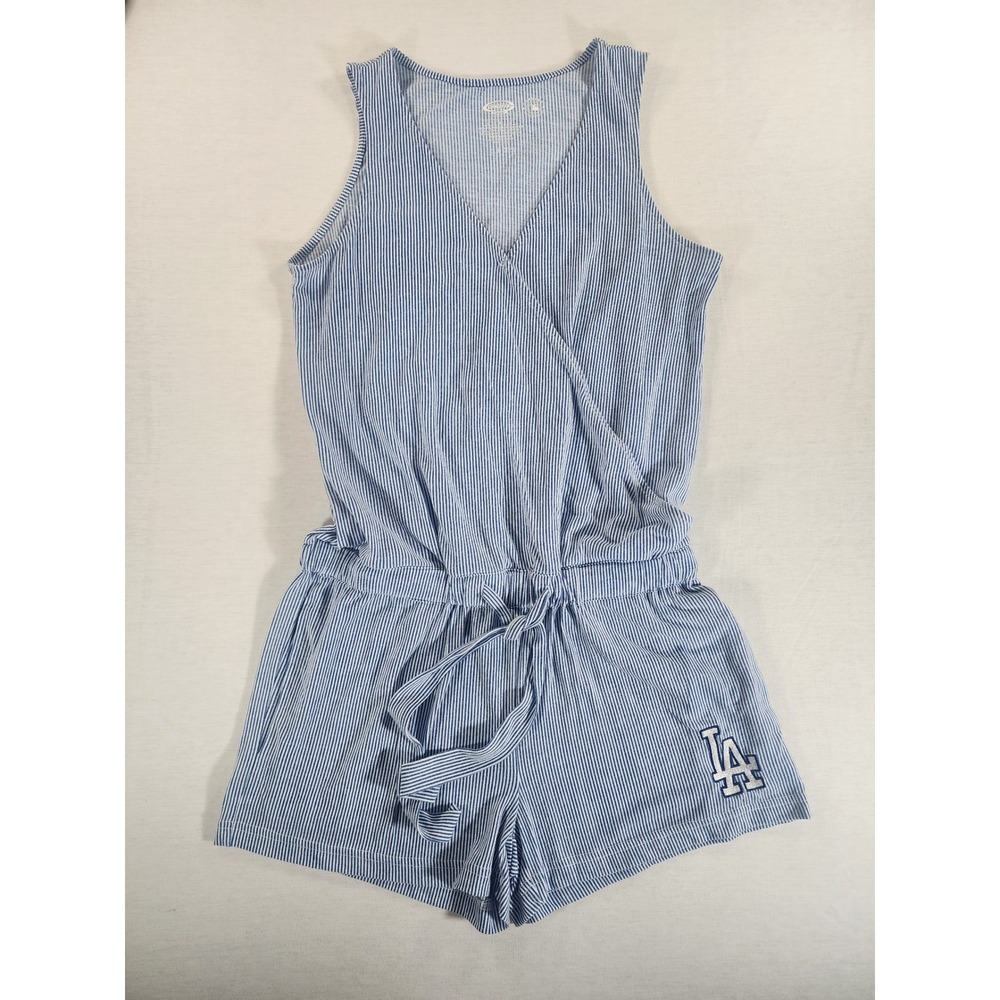 Concepts Sport Romper Women Med Blue Striped LA Dodgers MLB Sleepwear Loungewear